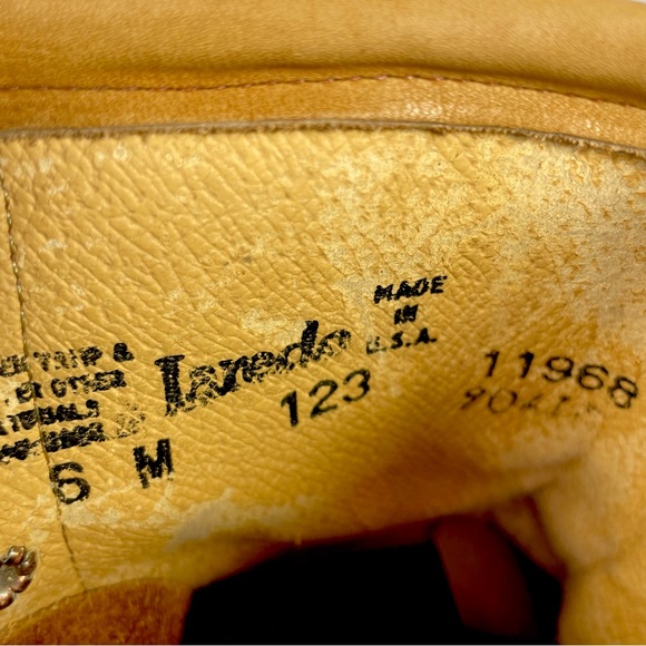 Laredo Kiltie Tan Leather Tassel Western Boots Made In USA Size Womens 6 - Picture 7 of 8